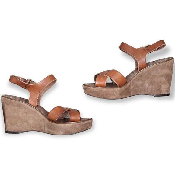 J Crew Leather Platform Sandals size 7 - Picture 1 of 6